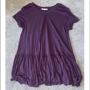Urban Outtfitters Plum Peplum Baby Doll Tee